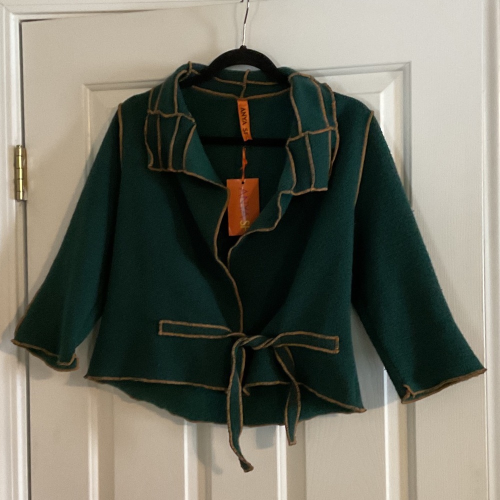 VTG Anya SF Green Artisian Cardigan Boho Jacket S/M. NWT